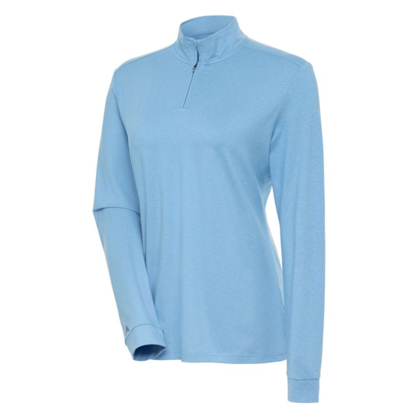 Antigua BLANK Womens Mentor Long-Sleeve 1/4 Zip Mock Polo