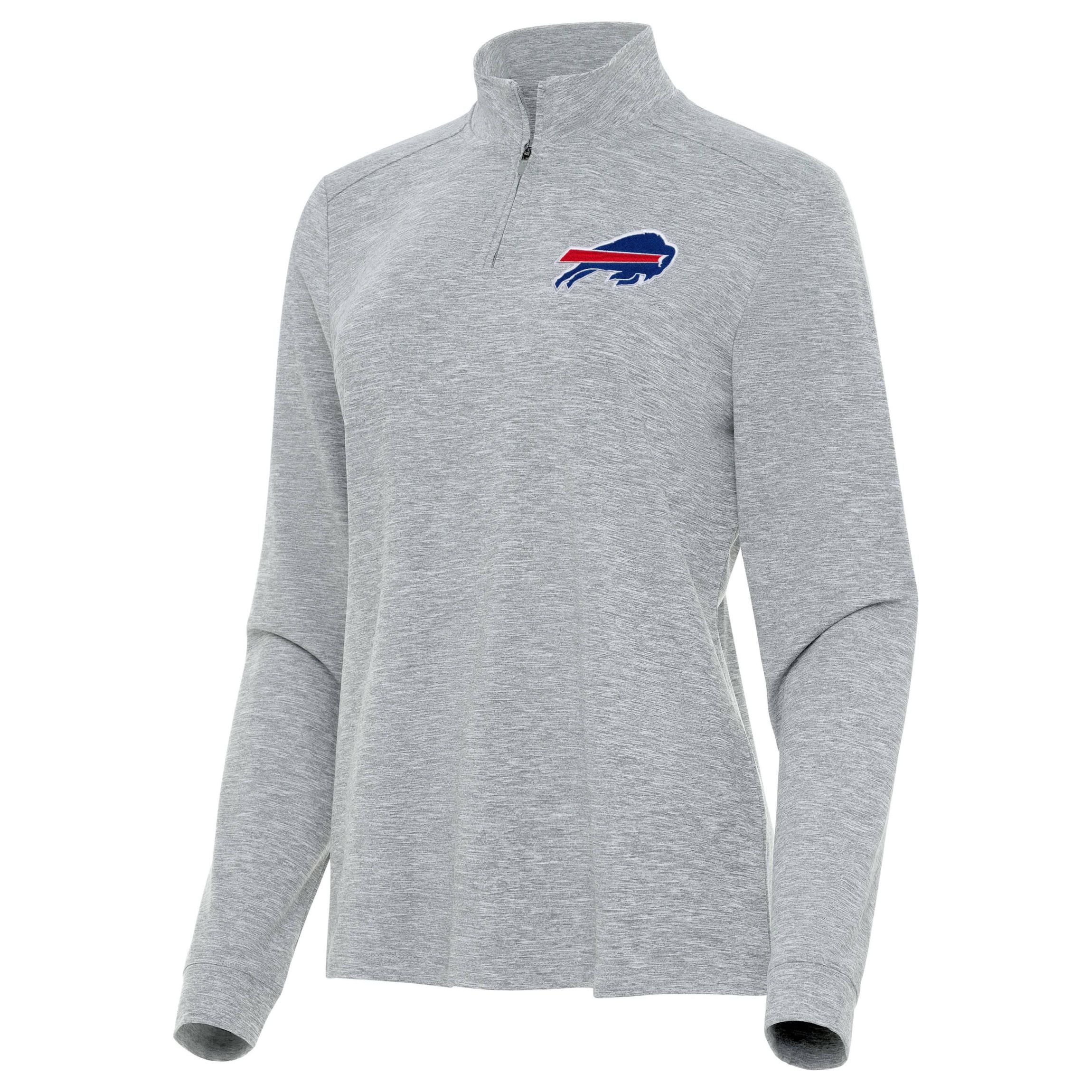 Antigua NFL Buffalo Bills Womens Mentor Long-Sleeve 1/4 Zip Mock Polo