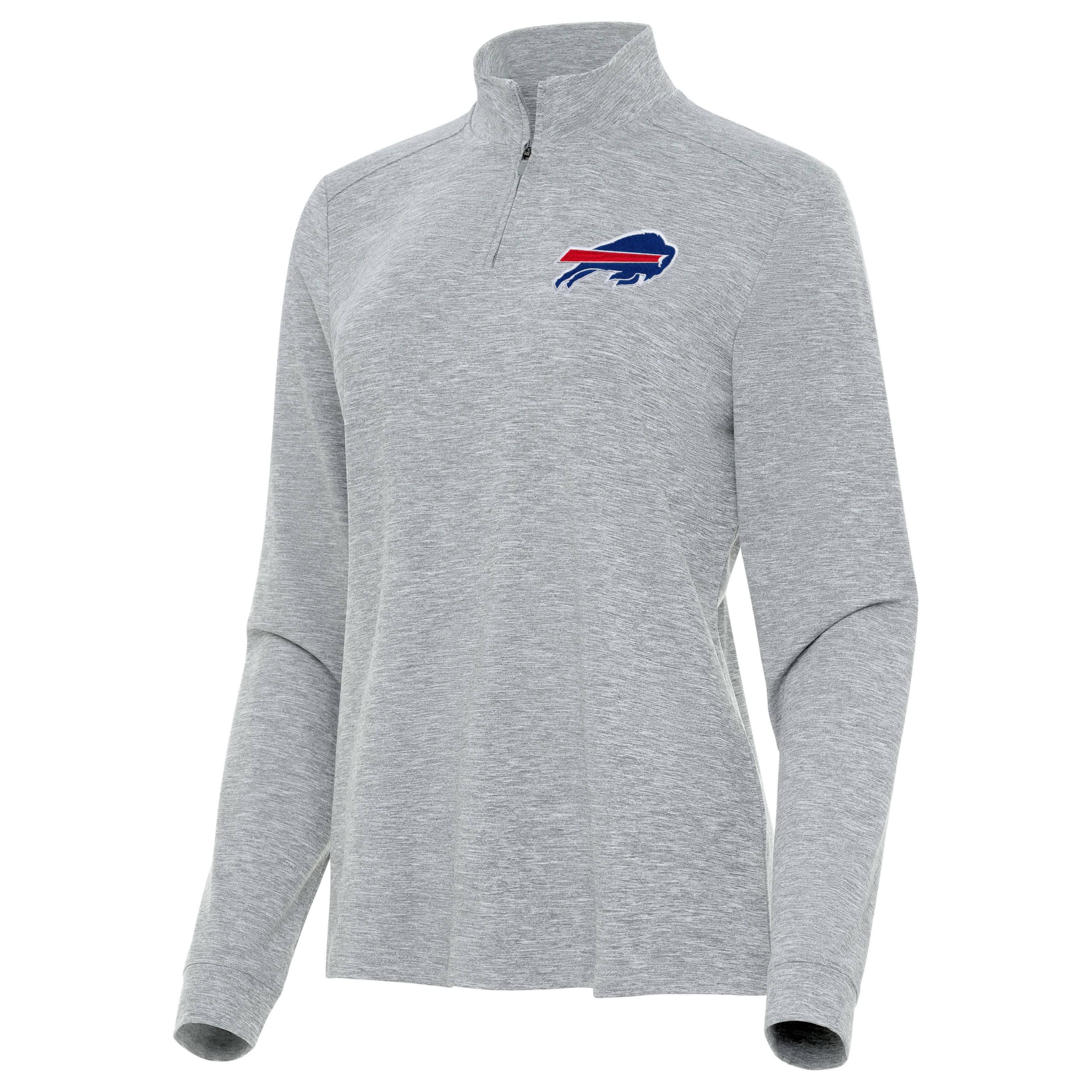 Antigua NFL Buffalo Bills Womens Mentor Long-Sleeve 1/4 Zip Mock Polo