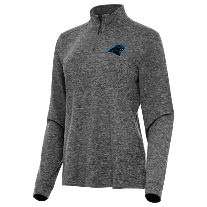 Antigua NFL Carolina Panthers Womens Mentor Long-Sleeve 1/4 Zip Mock Polo