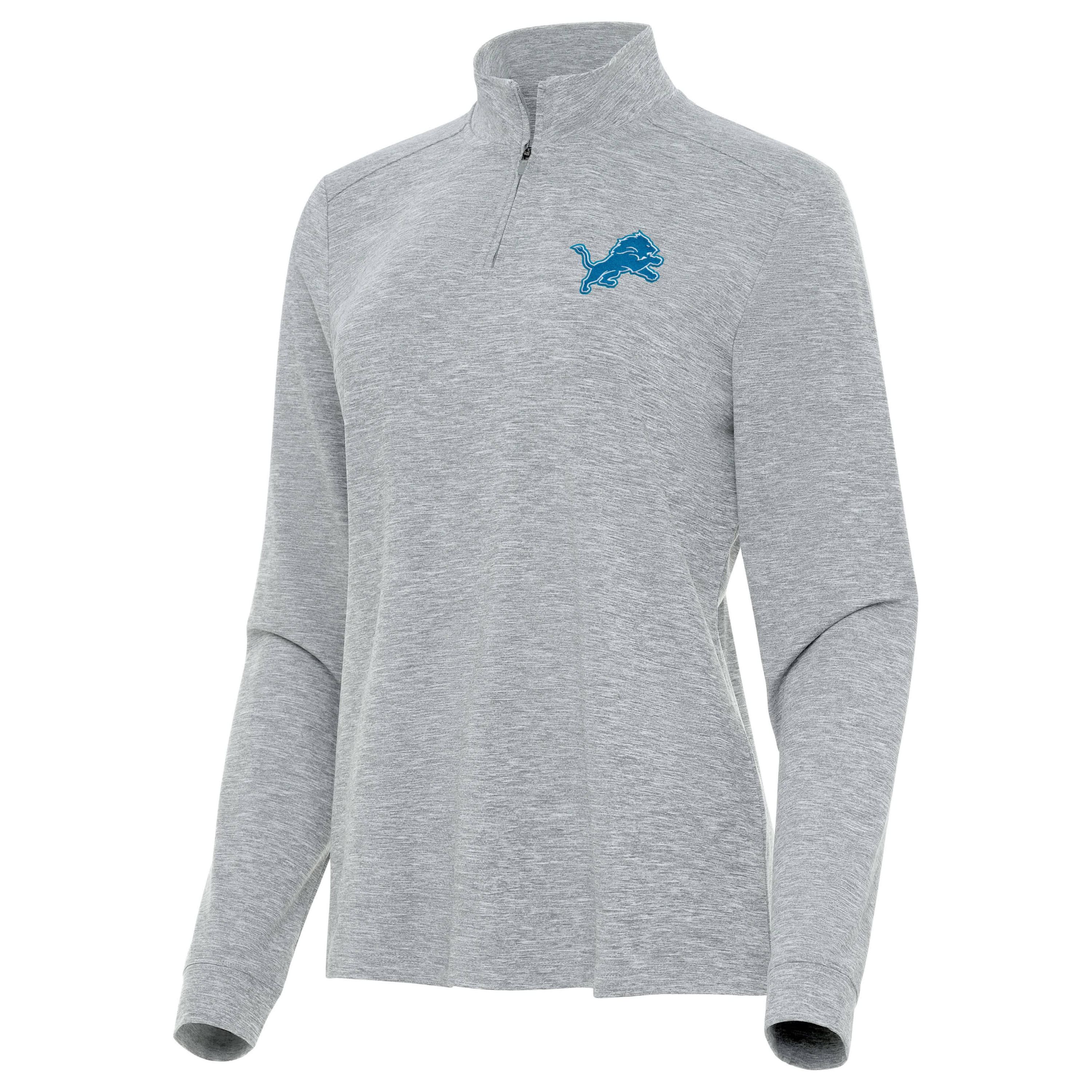 Antigua NFL Detroit Lions Womens Mentor Long-Sleeve 1/4 Zip Mock Polo