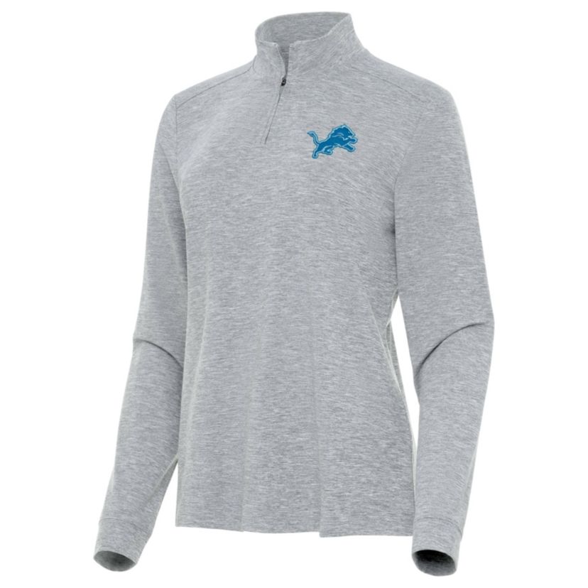 Antigua NFL Detroit Lions Womens Mentor Long-Sleeve 1/4 Zip Mock Polo