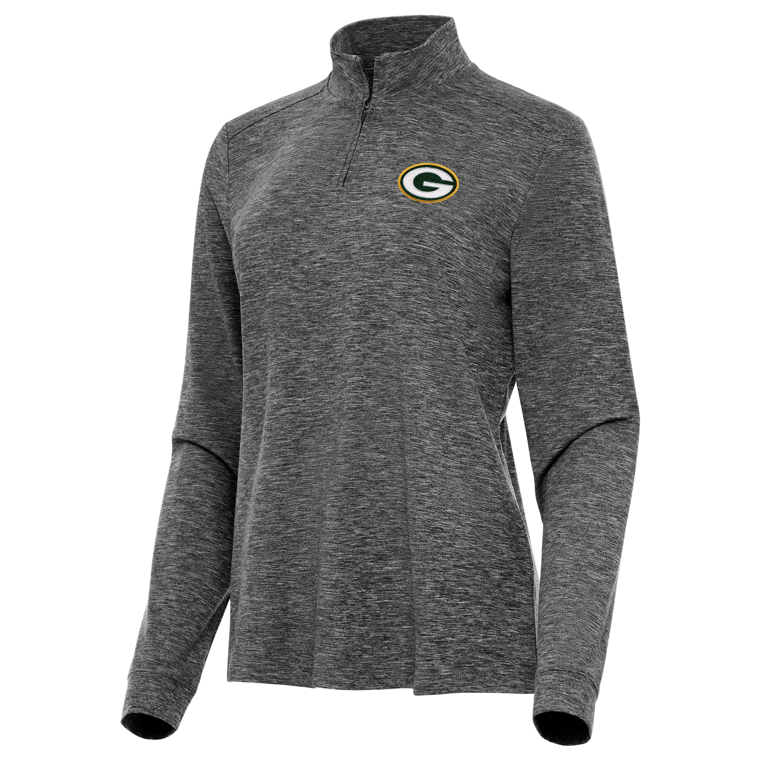 Antigua NFL Green Bay Packers Womens Mentor Long-Sleeve 1/4 Zip Mock Polo