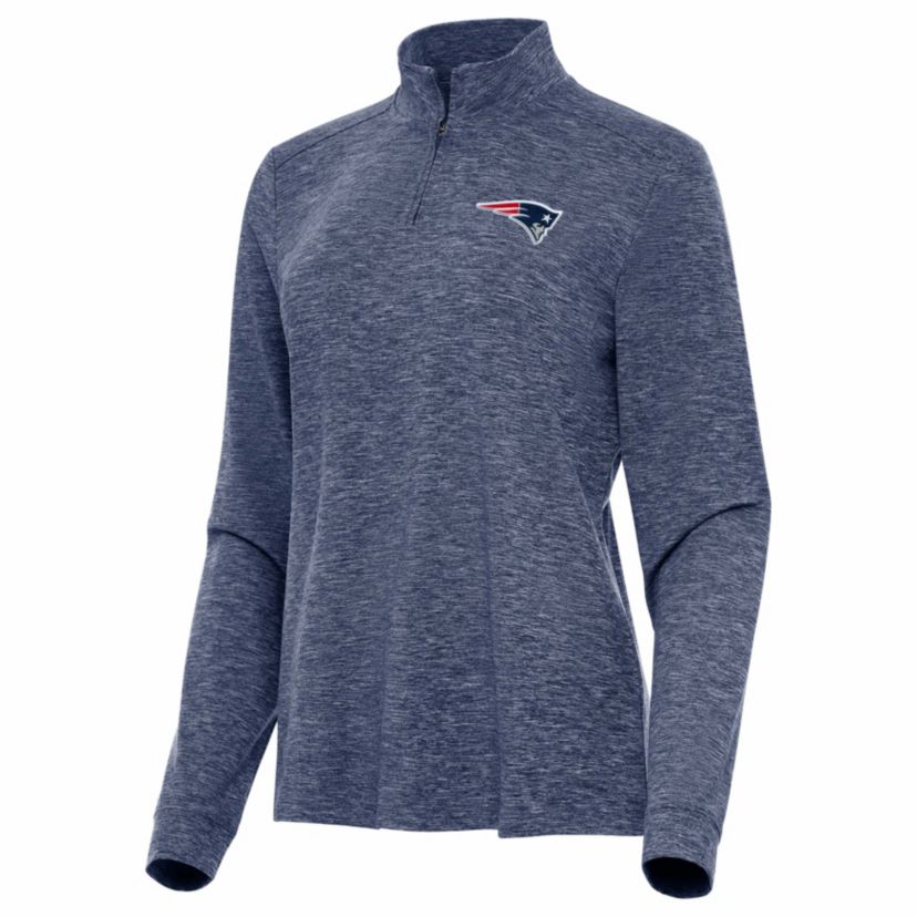 Antigua NFL New England Patriots Womens Mentor Long-Sleeve 1/4 Zip Mock Polo