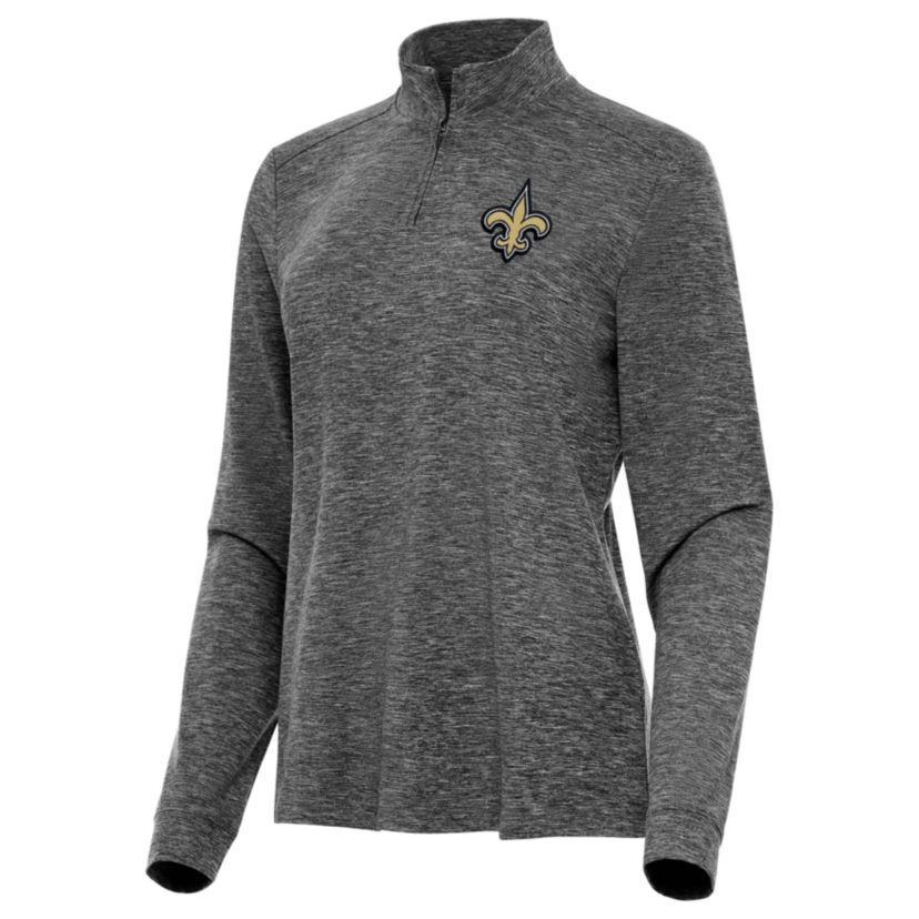 Antigua NFL New Orleans Saints Womens Mentor Long-Sleeve 1/4 Zip Mock Polo
