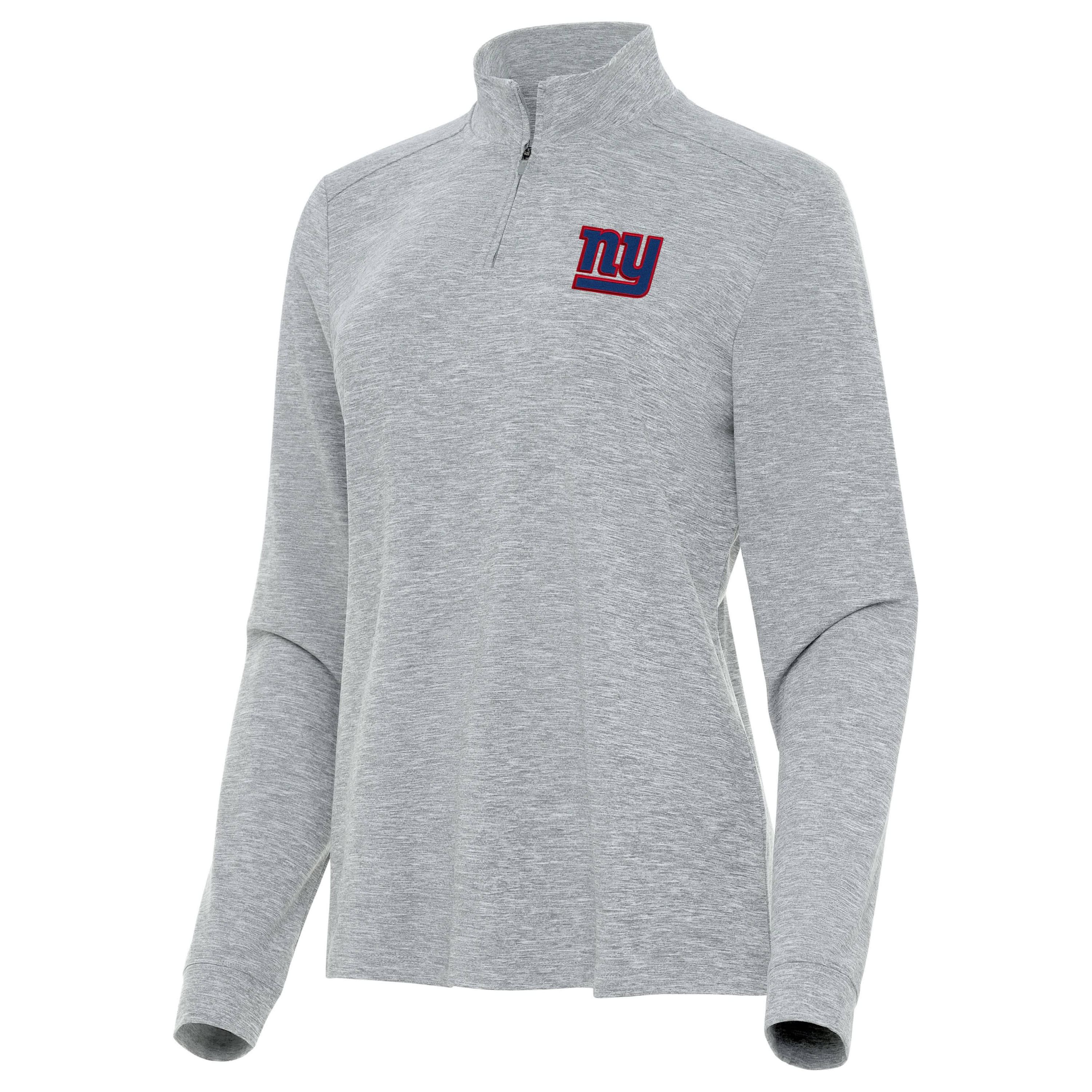 Antigua NFL New York Giants Womens Mentor Long-Sleeve 1/4 Zip Mock Polo