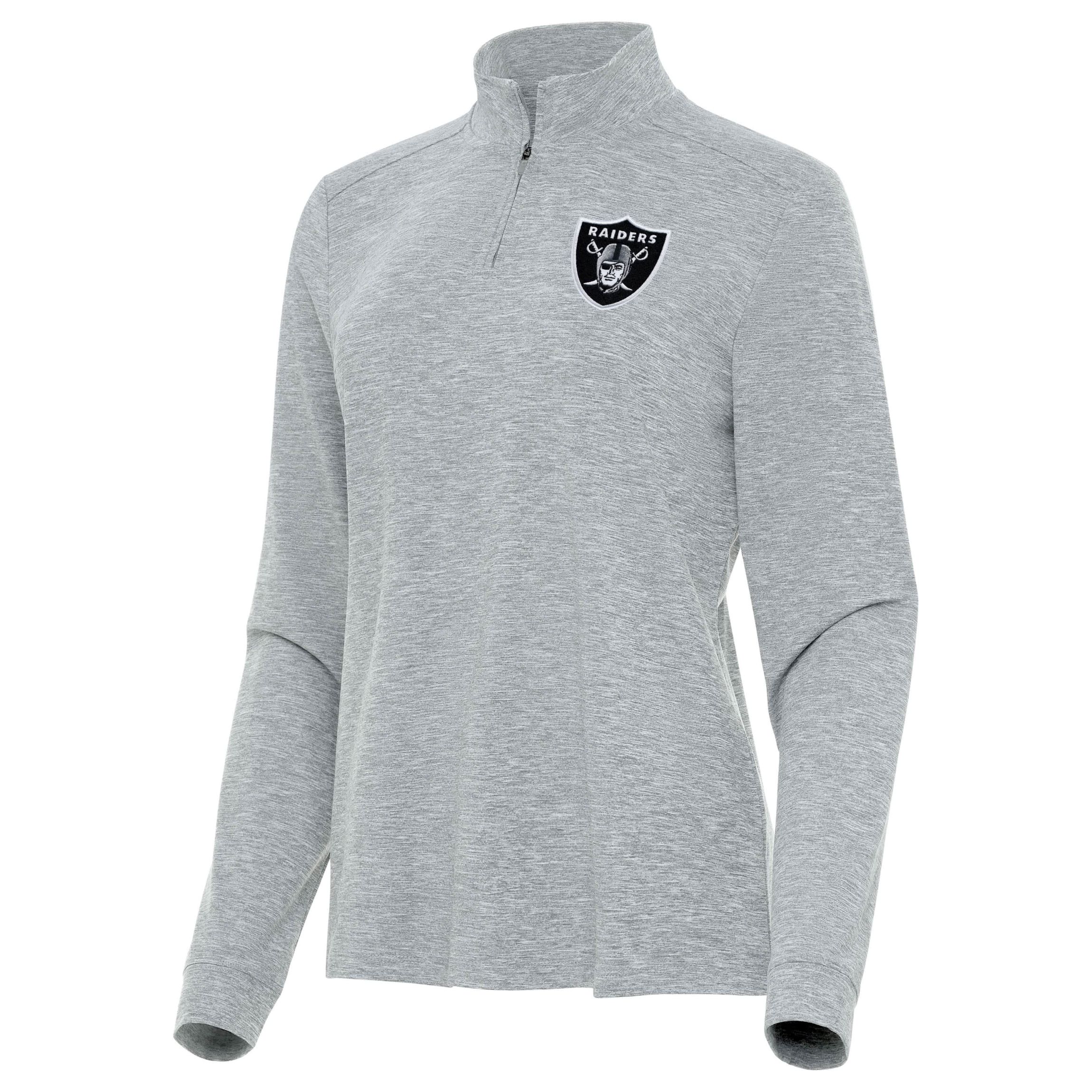 Antigua NFL Las Vegas Raiders  Womens Mentor Long-Sleeve 1/4 Zip Mock Polo