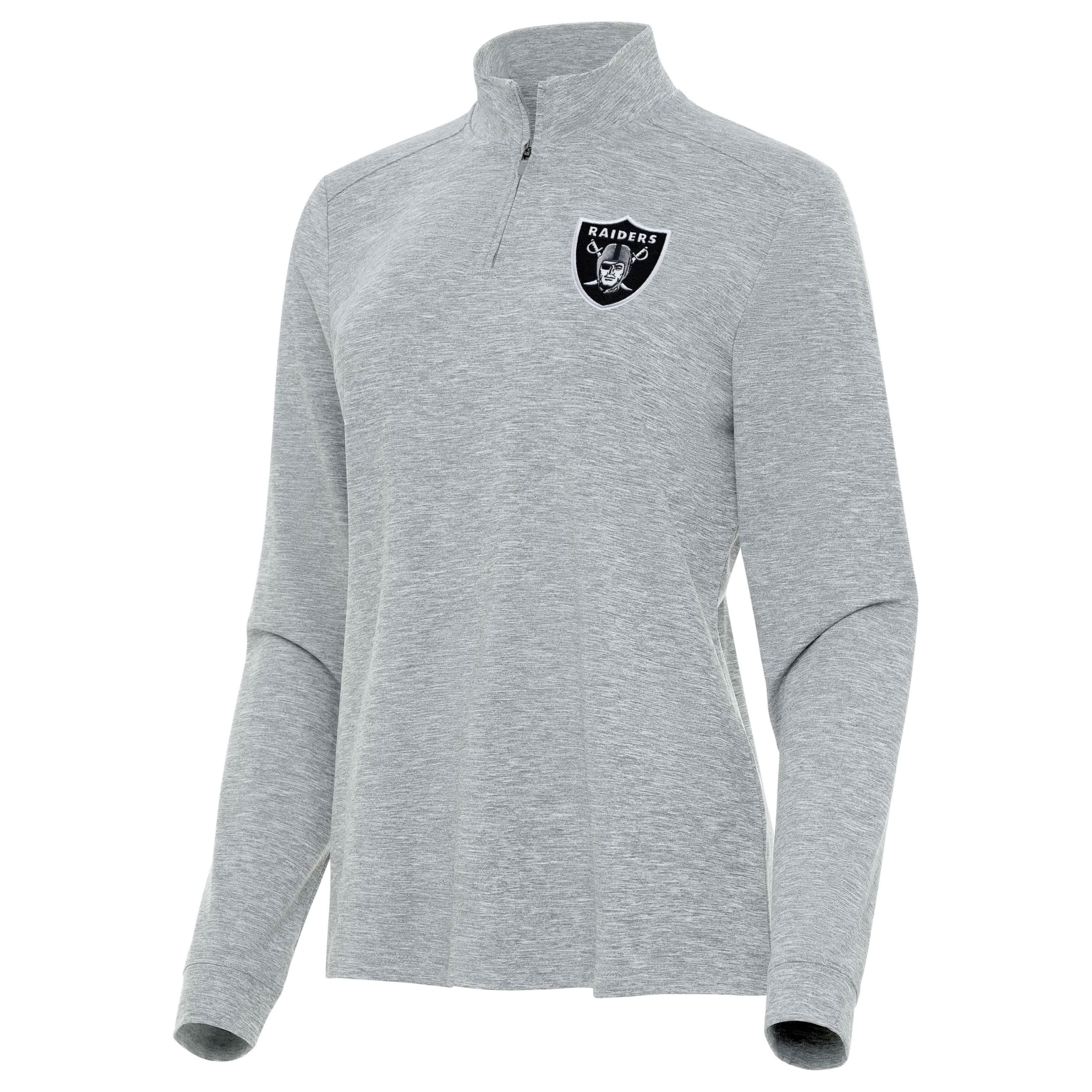 Antigua NFL Las Vegas Raiders  Womens Mentor Long-Sleeve 1/4 Zip Mock Polo