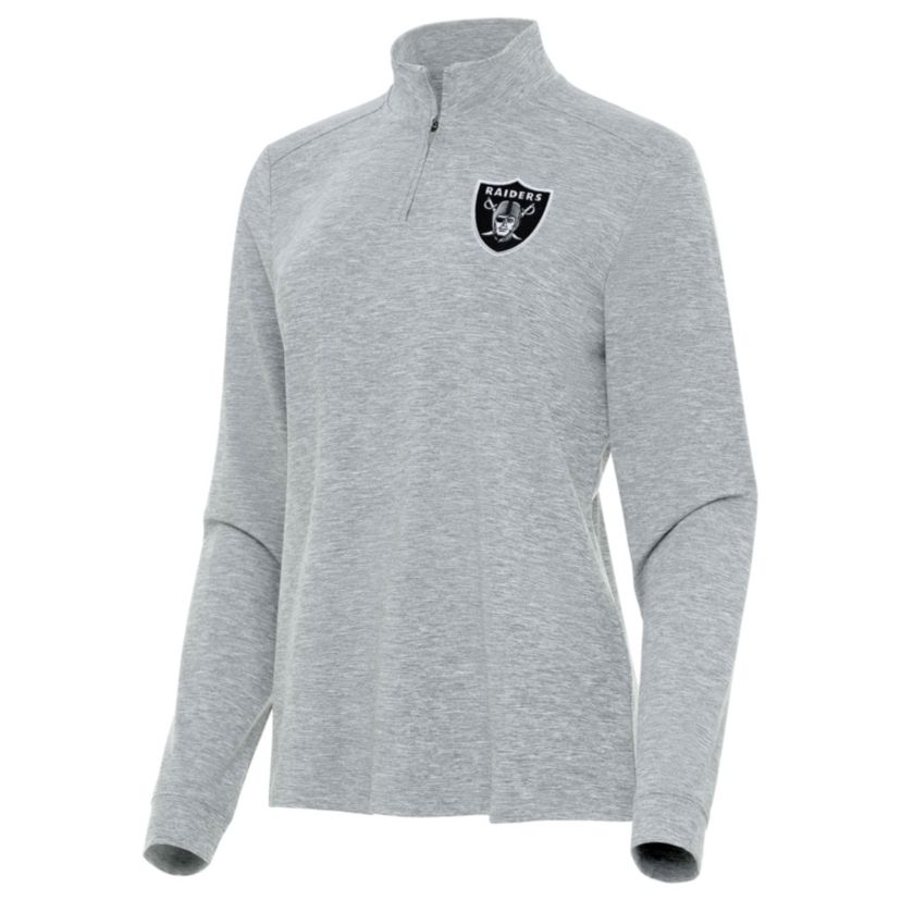 Antigua NFL Las Vegas Raiders  Womens Mentor Long-Sleeve 1/4 Zip Mock Polo