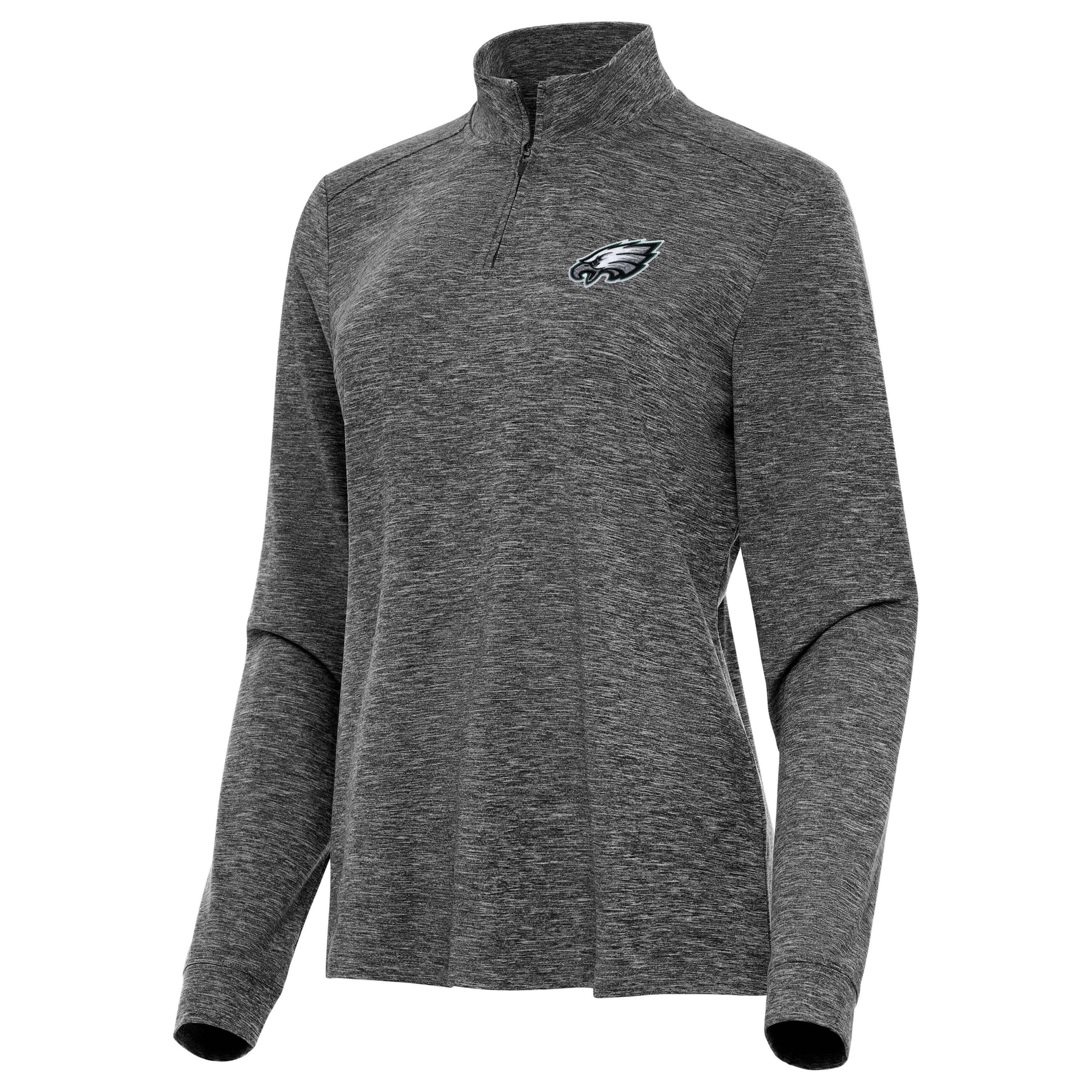Antigua NFL Philadelphia Eagles Womens Mentor Long-Sleeve 1/4 Zip Mock Polo