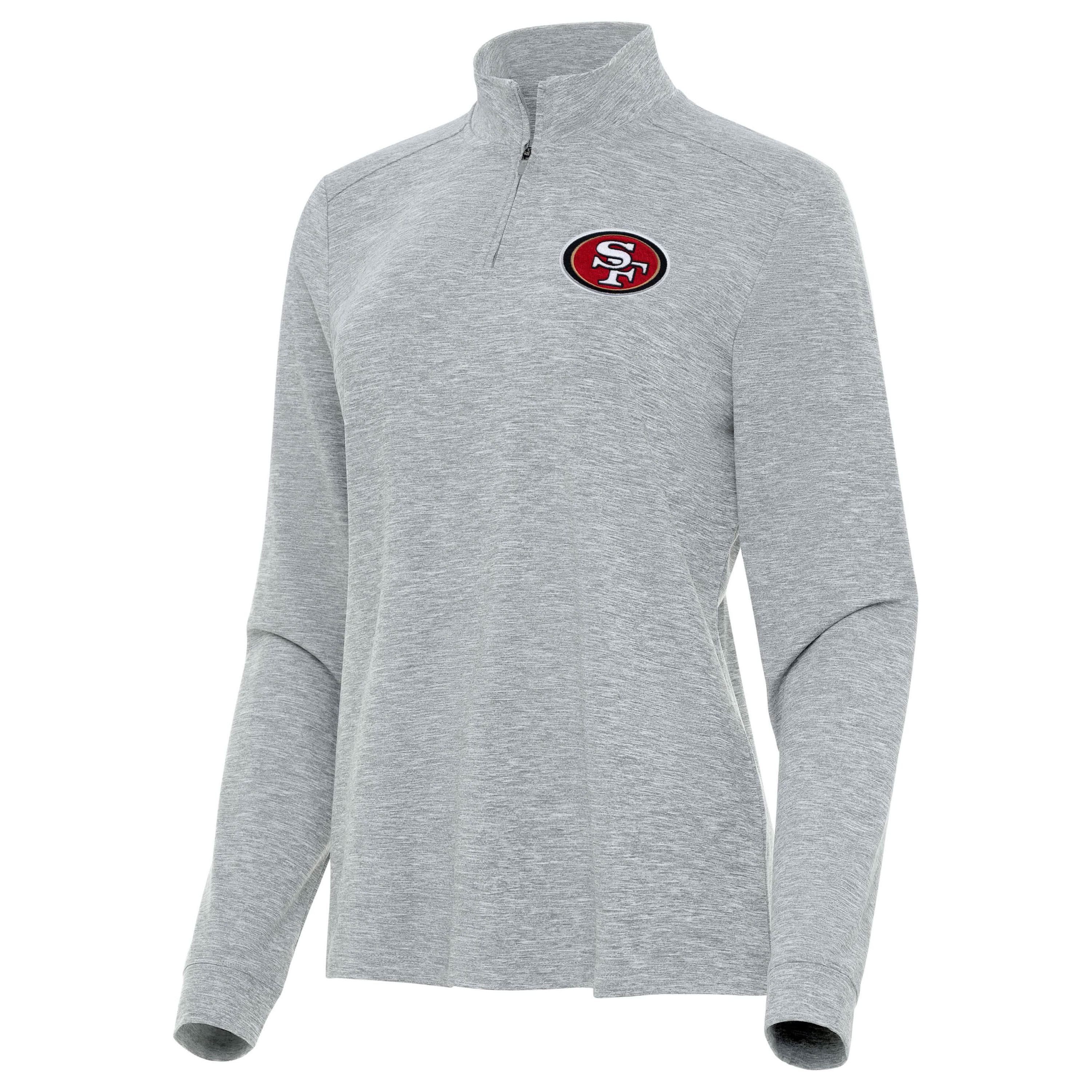 Antigua NFL San Francisco 49ers Womens Mentor Long-Sleeve 1/4 Zip Mock Polo