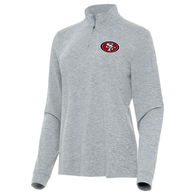 Antigua NFL San Francisco 49ers Womens Mentor Long-Sleeve 1/4 Zip Mock Polo