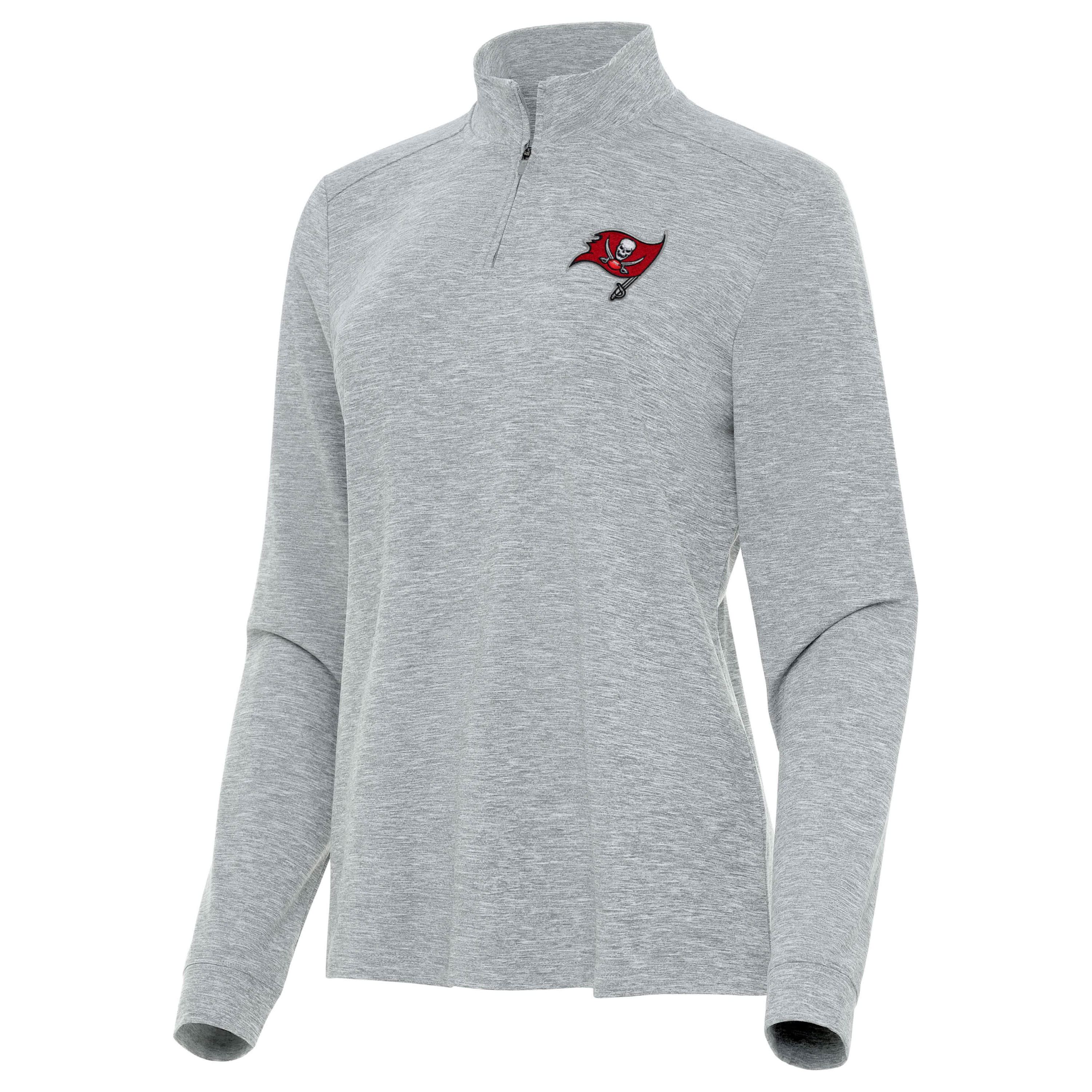 Antigua NFL Tampa Bay Buccaneers Womens Mentor Long-Sleeve 1/4 Zip Mock Polo
