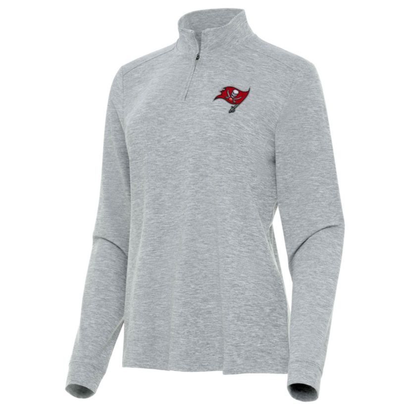 Antigua NFL Tampa Bay Buccaneers Womens Mentor Long-Sleeve 1/4 Zip Mock Polo