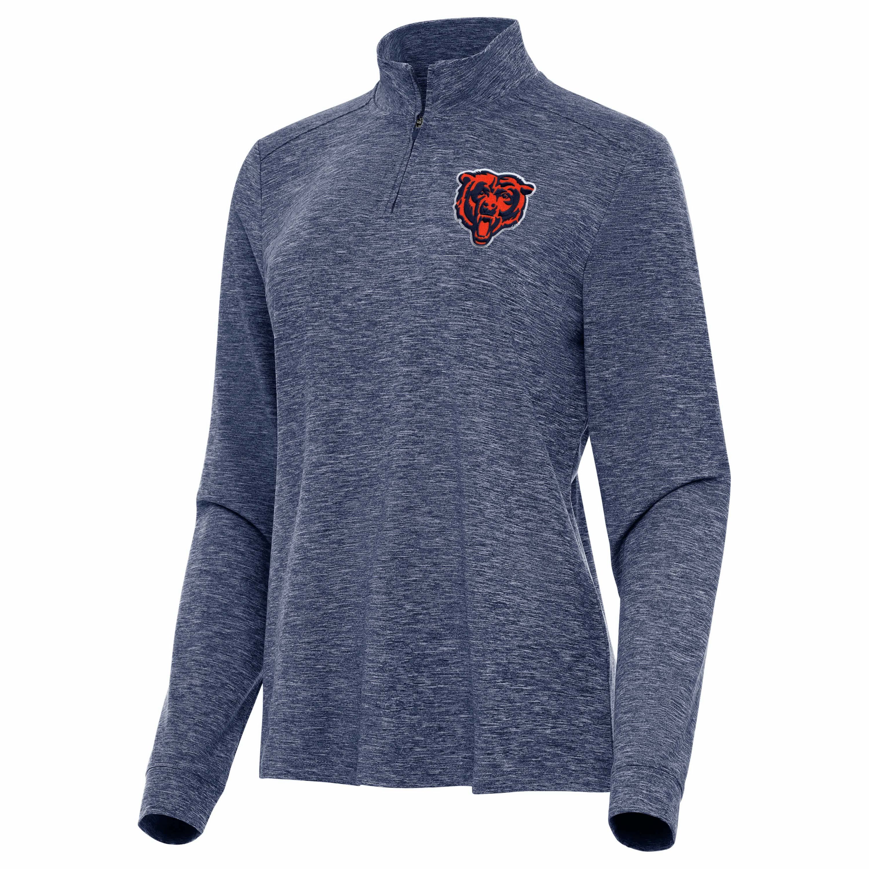 Antigua NFL Chicago Bears Womens Mentor Long-Sleeve 1/4 Zip Mock Polo