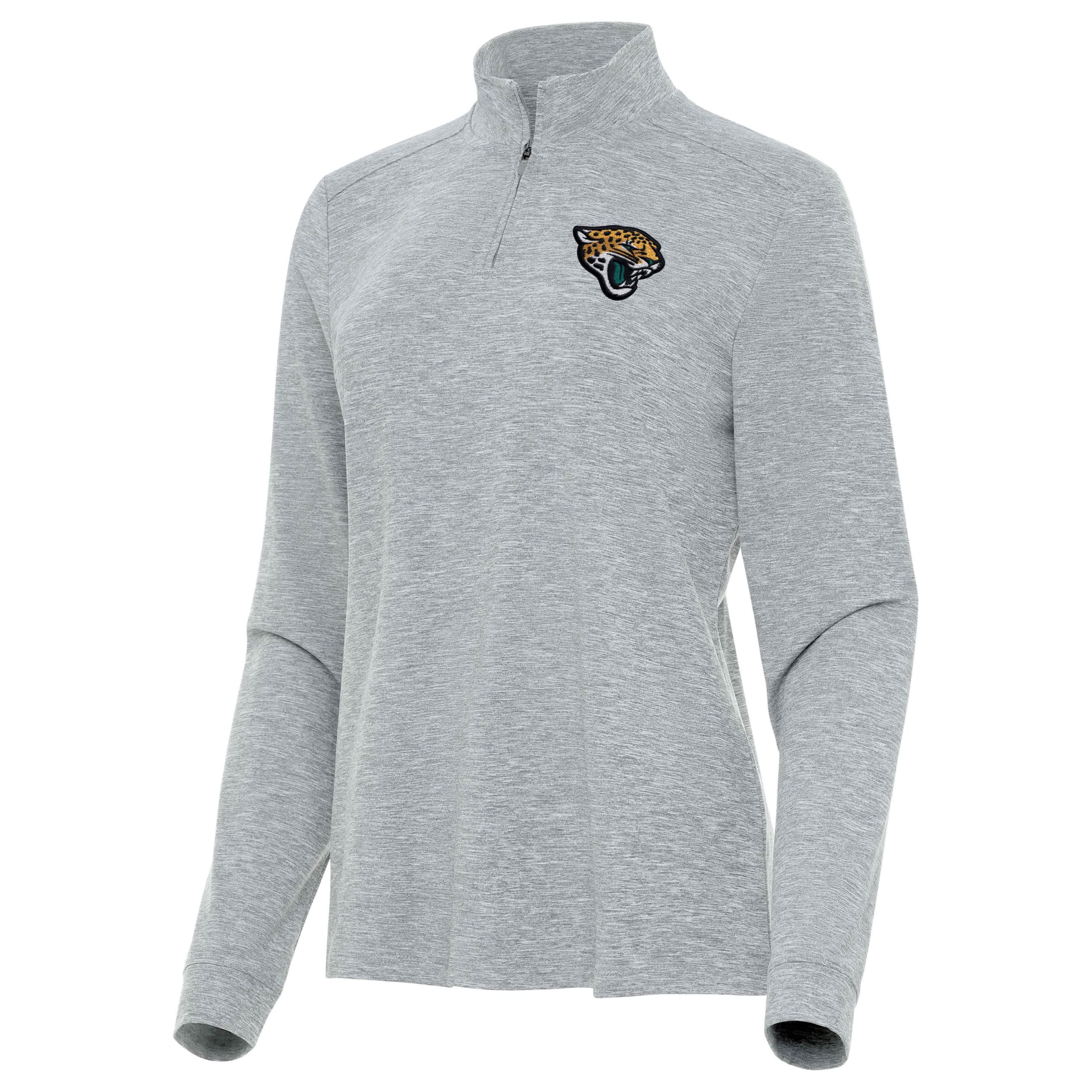 Antigua NFL Jacksonville Jaguars Womens Mentor Long-Sleeve 1/4 Zip Mock Polo