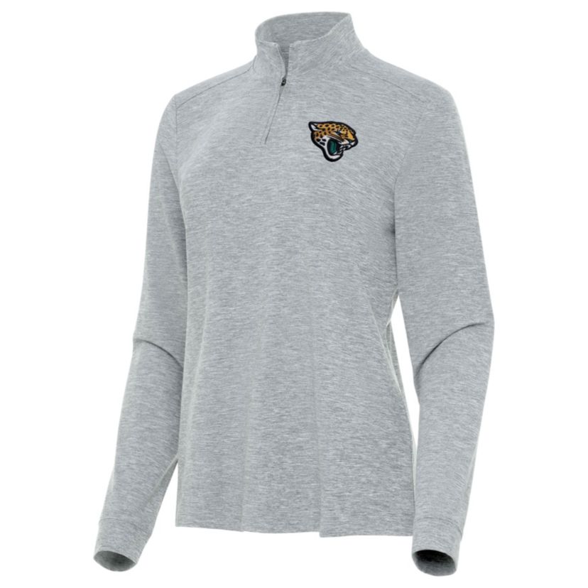 Antigua NFL Jacksonville Jaguars Womens Mentor Long-Sleeve 1/4 Zip Mock Polo