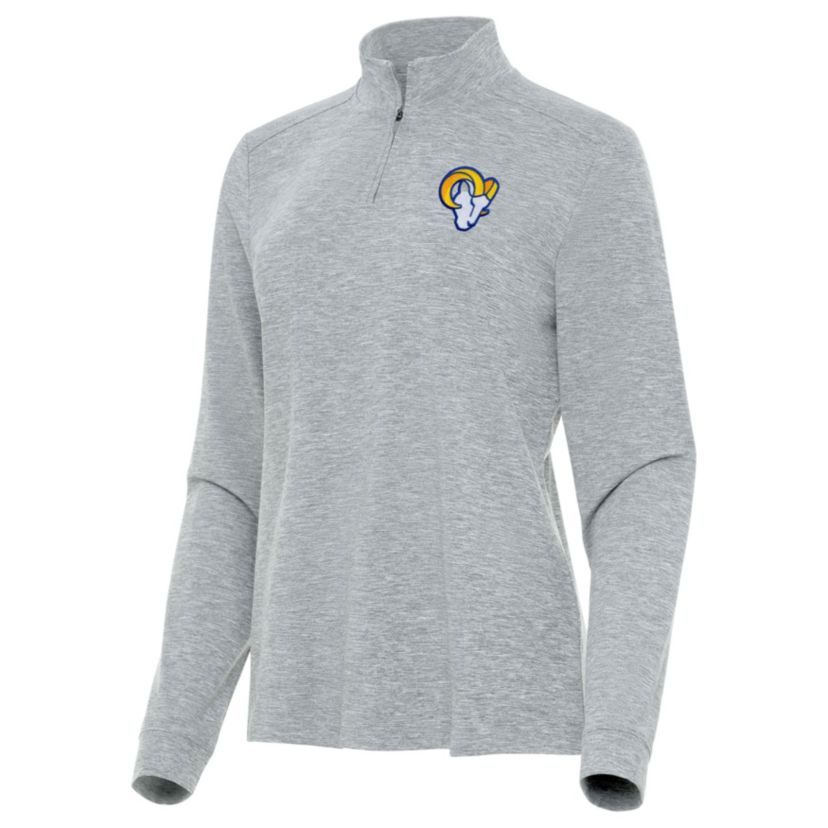 Antigua NFL Los Angeles Rams Womens Mentor Long-Sleeve 1/4 Zip Mock Polo