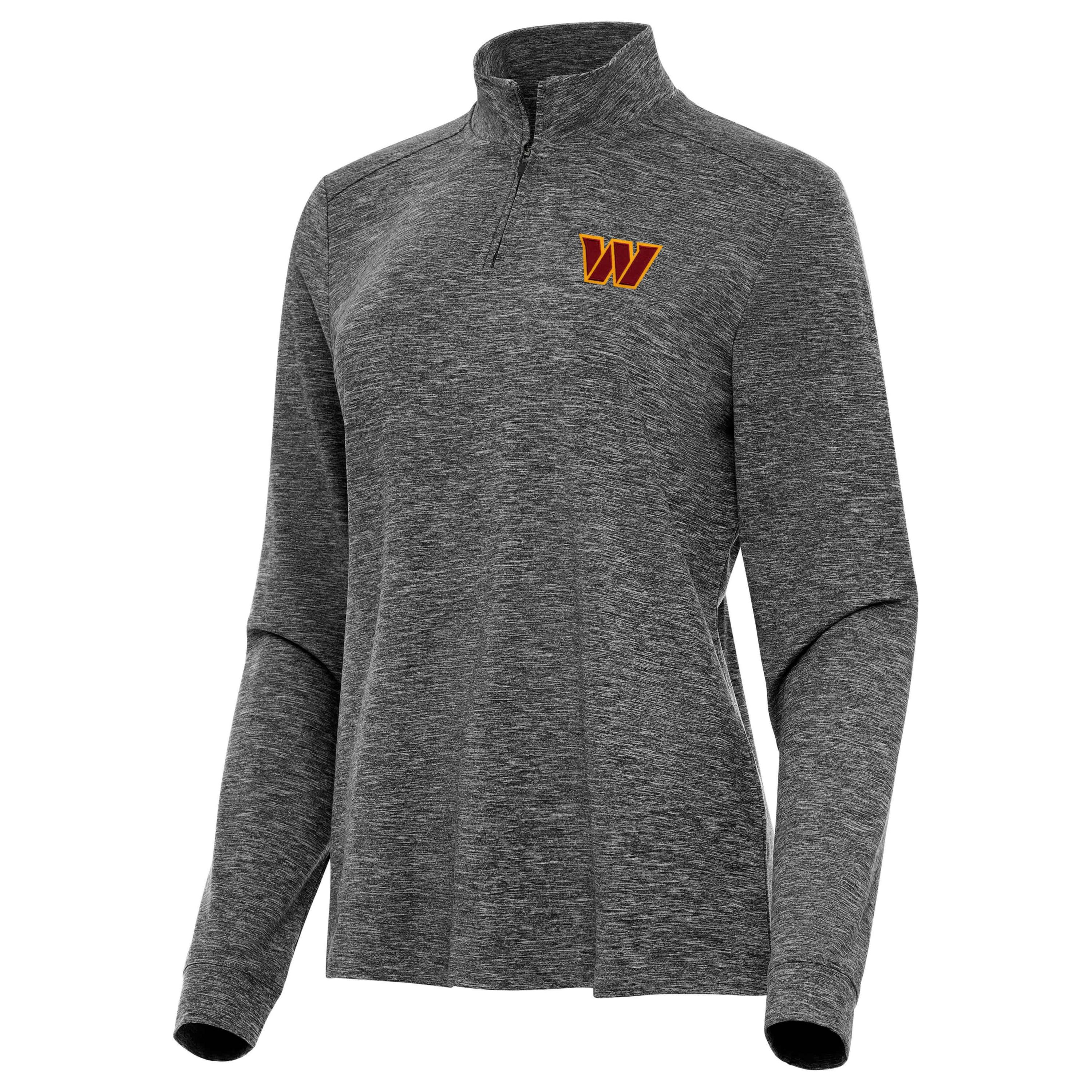 Antigua NFL Washington Commanders Womens Mentor Long-Sleeve 1/4 Zip Mock Polo