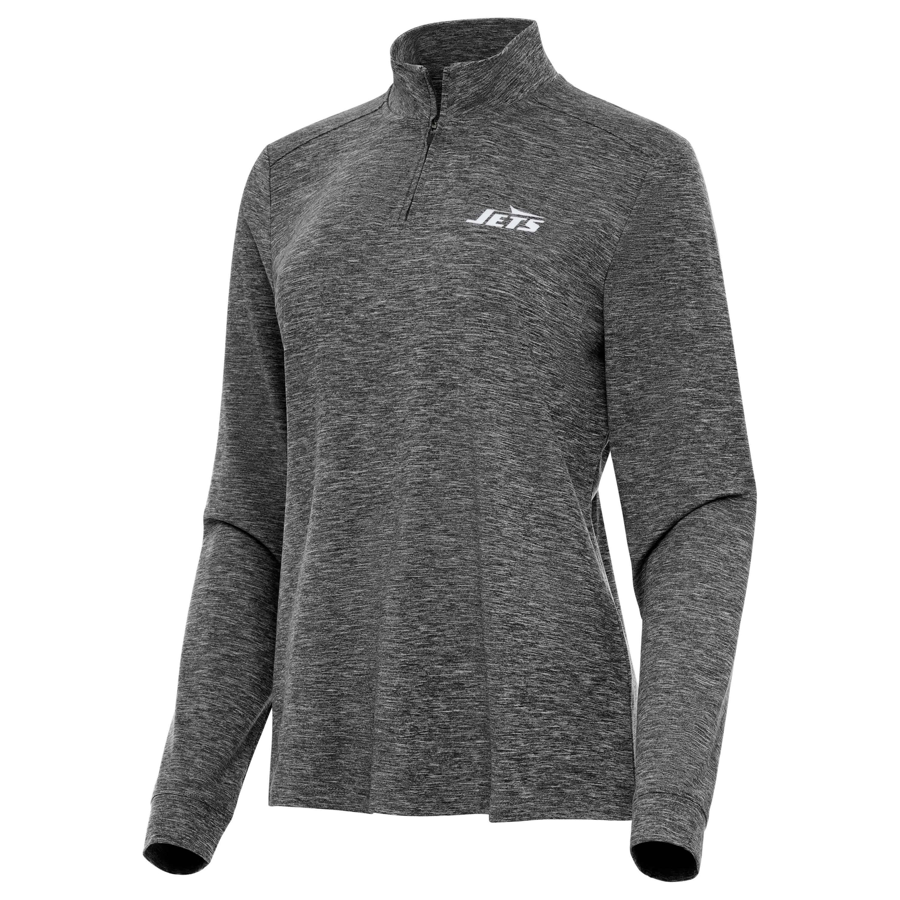 Antigua NFL New York Jets Womens Mentor Long-Sleeve 1/4 Zip Mock Polo