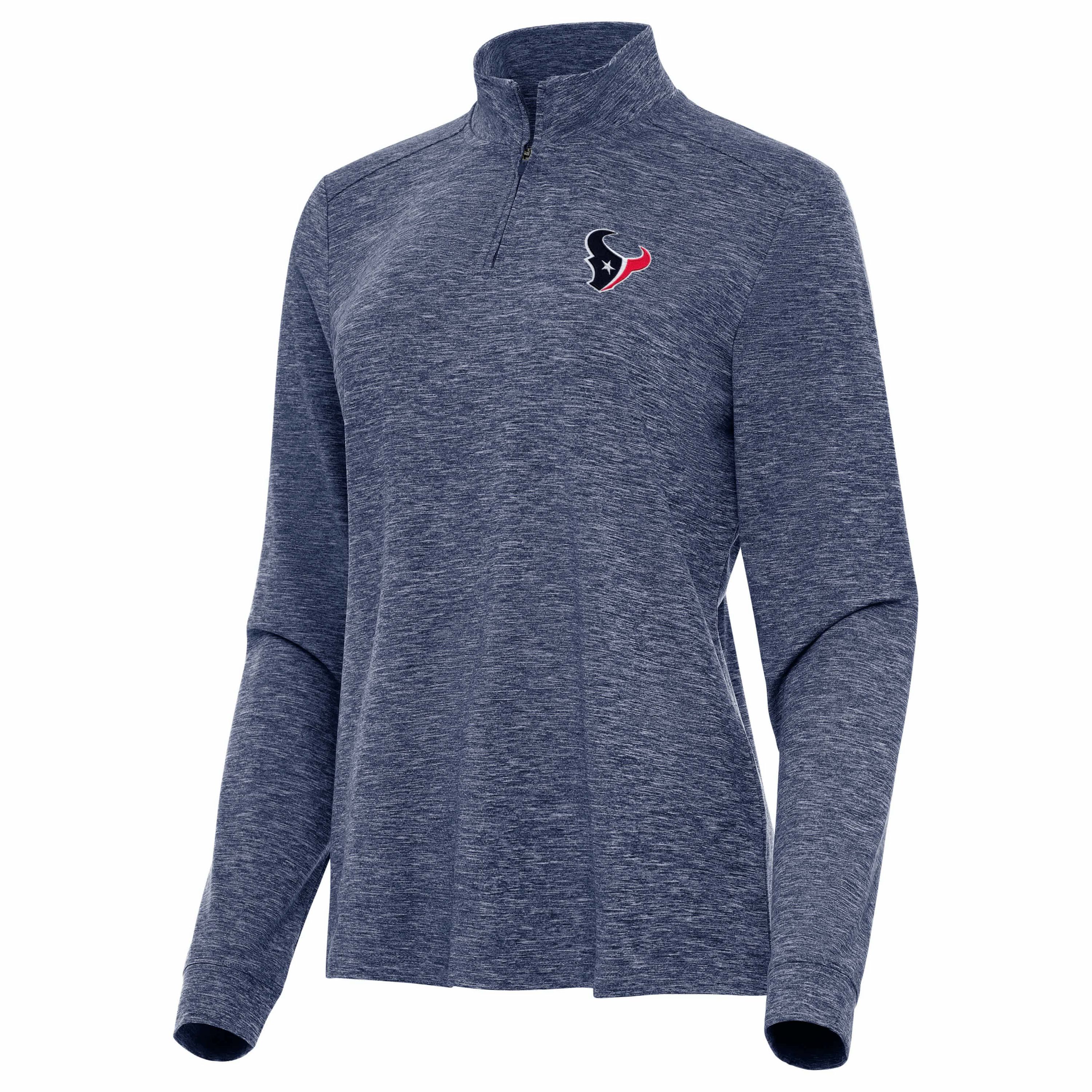 Antigua NFL Houston Texans Womens Mentor Long-Sleeve 1/4 Zip Mock Polo