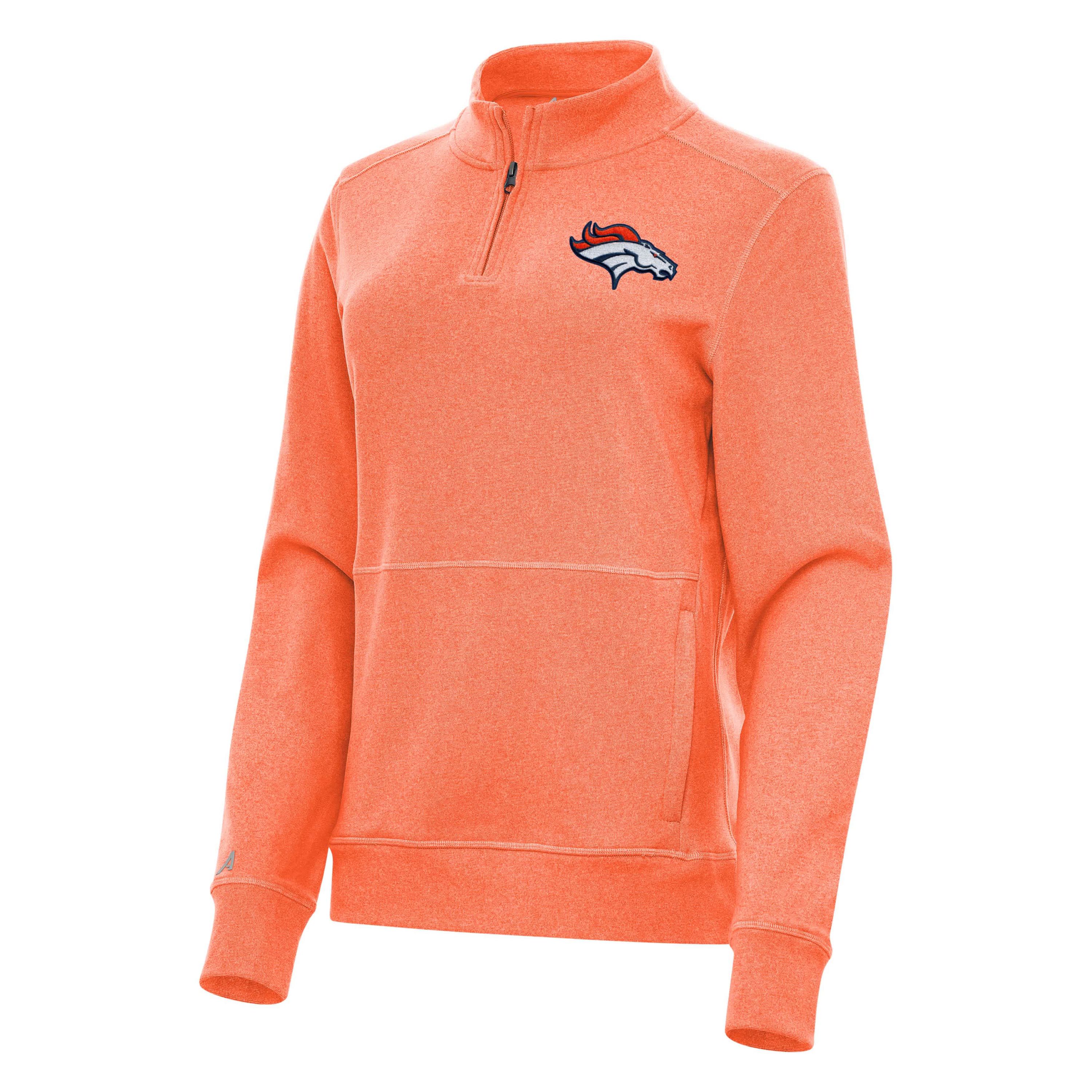 Antigua NFL Denver Broncos Womens Crush 1/4 Zip Pullover