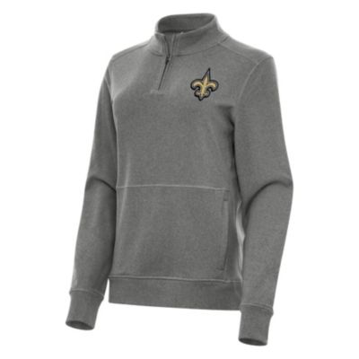 Antigua NFL New Orleans Saints Women's Crush 1/4 Zip Pullover, Black, XS