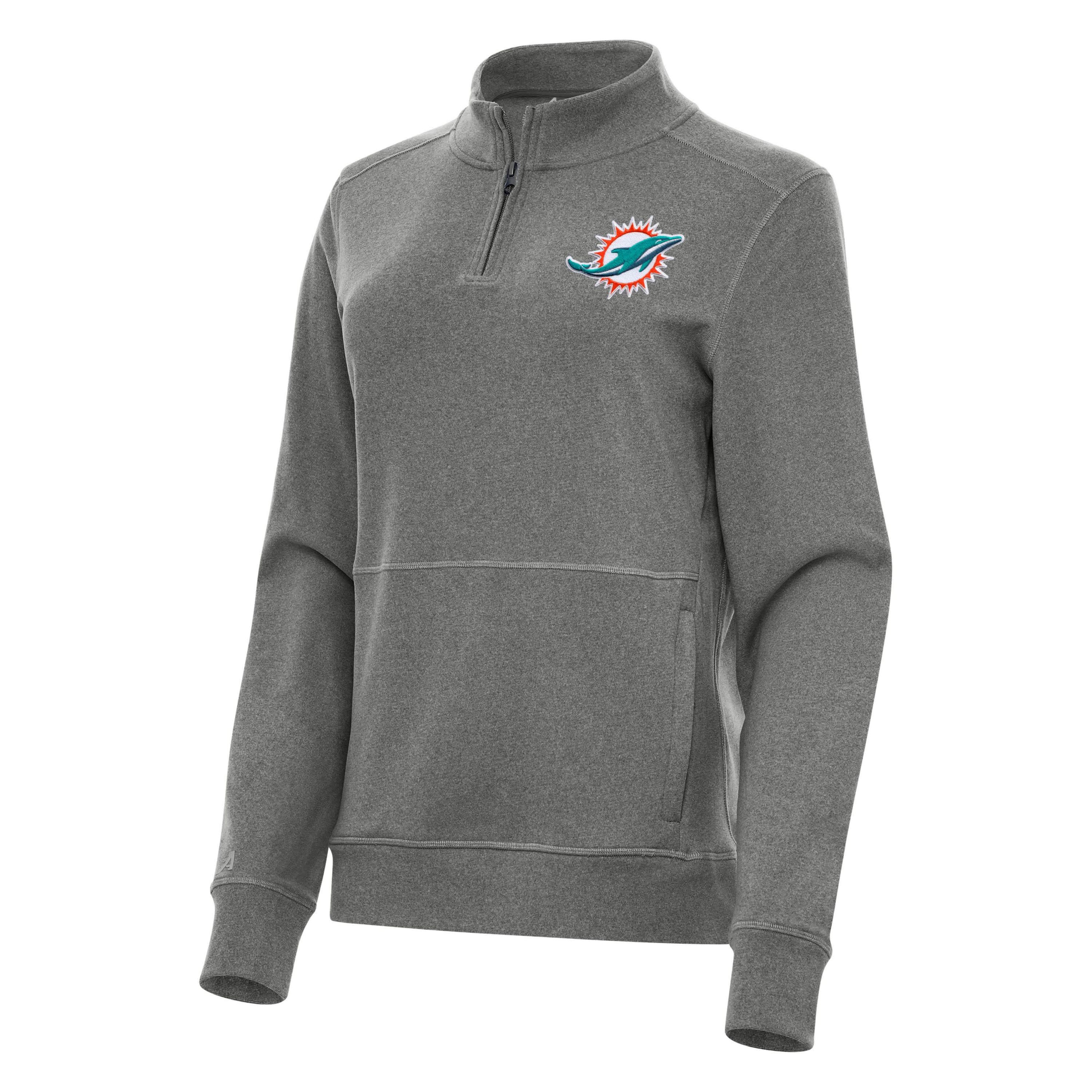 Antigua NFL Miami Dolphins Womens Crush 1/4 Zip Pullover