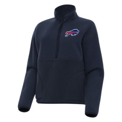 Antigua NFL Buffalo Bills Women's Figure 1/4 Zip Pullover, Navy Blue, XS
