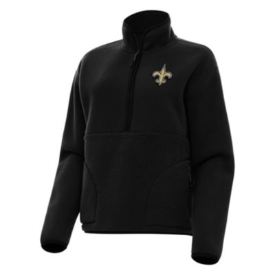 Antigua NFL New Orleans Saints Women's Figure 1/4 Zip Pullover, Black, XS