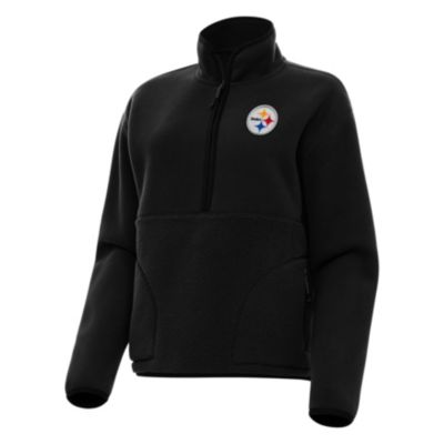 Antigua NFL Pittsburgh Steelers Women's Figure 1/4 Zip Pullover, Black, XS