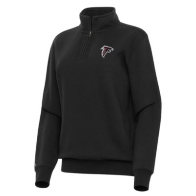 Antigua NFL Atlanta Falcons Women's Victory 1/4 Zip Pullover, Black, XS
