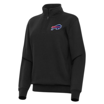 Antigua NFL Buffalo Bills Women's Victory 1/4 Zip Pullover, Black, Large
