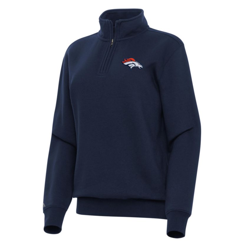 Antigua NFL Denver Broncos Womens Victory 1/4 Zip Pullover