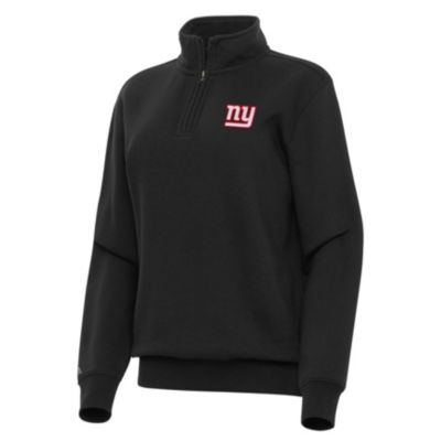 Antigua NFL New York Giants Women's Victory 1/4 Zip Pullover, Black, Large