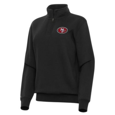Antigua NFL San Francisco 49ers Women's Victory 1/4 Zip Pullover, Black, Large