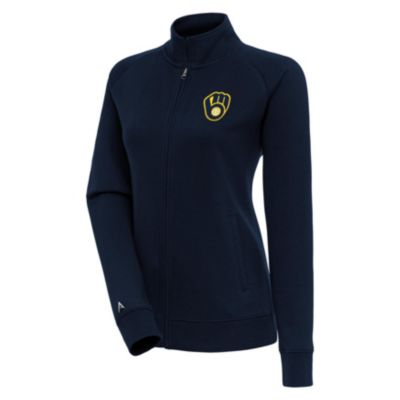 Antigua Women's MLB Milwaukee Brewers Victory Full-Zip Jacket, Navy Blue, Small -  0197896648321