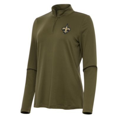 Antigua NFL New Orleans Saints Women's Reprocess 1/4 Zip Pullover, XL