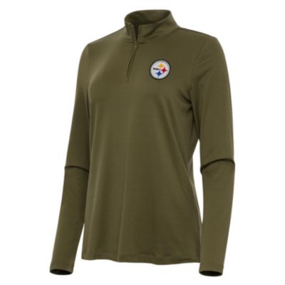 Antigua NFL Pittsburgh Steelers Women's Reprocess 1/4 Zip Pullover, XL