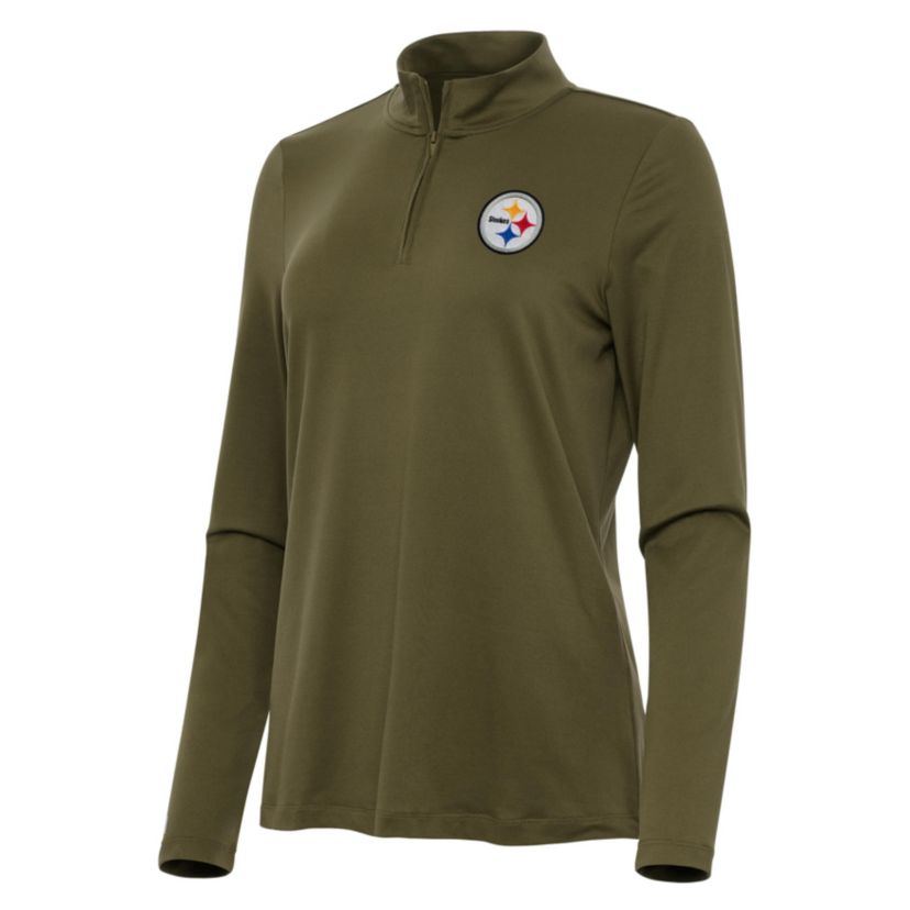 Antigua NFL Pittsburgh Steelers Womens Reprocess 1/4 Zip Pullover