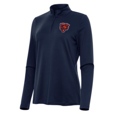 Antigua NFL Chicago Bears Women's Reprocess 1/4 Zip Pullover, Navy Blue, Small