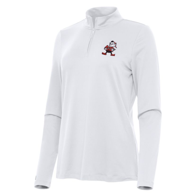 Antigua NFL Cleveland Browns Womens Reprocess 1/4 Zip Pullover