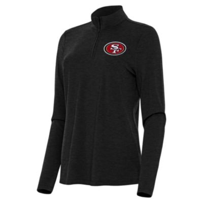 Antigua NFL San Francisco 49ers Women's Bright 1/4 Zip Pullover, Black, XS