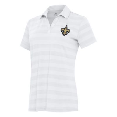 Antigua NFL New Orleans Saints Women's Tunnel Polo, White, XS