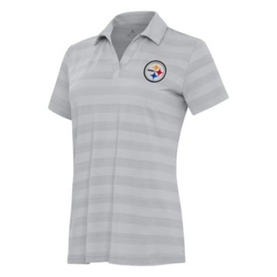 Antigua NFL Pittsburgh Steelers Women's Tunnel Polo, Grey, XXL