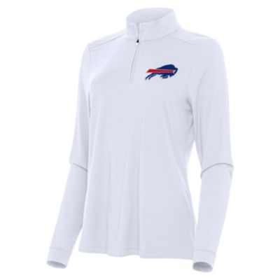 Antigua NFL Buffalo Bills Women's Intent 1/4 Zip Pullover, White, XXL