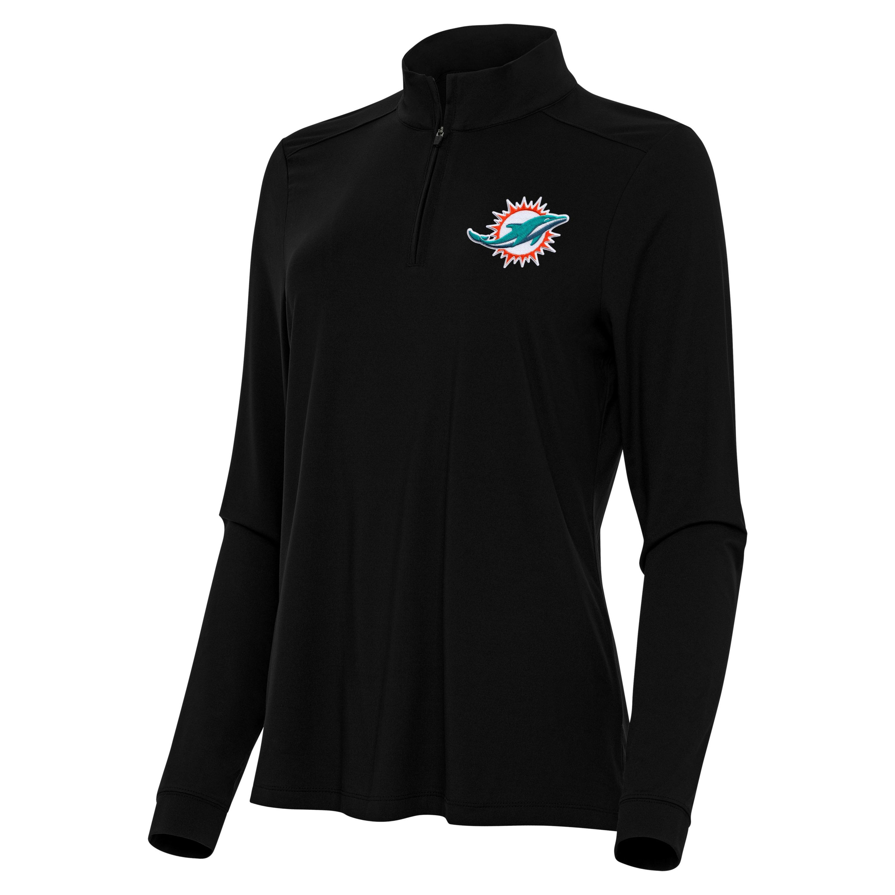 Antigua NFL Miami Dolphins Womens Intent 1/4 Zip Pullover