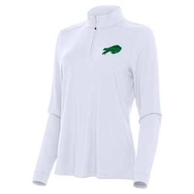 Antigua St. Patrick's Day NFL Buffalo Bills Women's Intent 1/4 Zip, White, Small