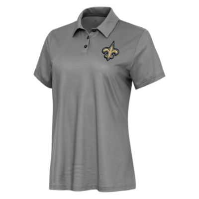Antigua NFL New Orleans Saints Women's Rings Polo, Black, XS
