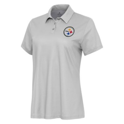 Antigua NFL Pittsburgh Steelers Women's Rings Polo, Grey, Large